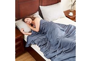 Dornroscn Cooling Duvet Cover for 48''x72'' Viscose Made from Bamboo Weighted Blanket Removable Twin Size Weighted Blankets Covers for Summer Navy Blue