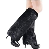 Gupiar Women's Fur Leg Warmers Sexy Furry Fuzzy Leg Warmers Soft Boot Cuffs Cover, 40CM