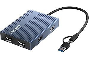 ACASIS USB C to Dual HDMI DisplayLink Adapter, 4K@60Hz, 2 HDMI & 3 USB-A Ports, 100W PD Charging, USB C DisplayLink Docking Station for Mac M1/M2/M3/Windows,USB A/C to Dual Monitor Adapter