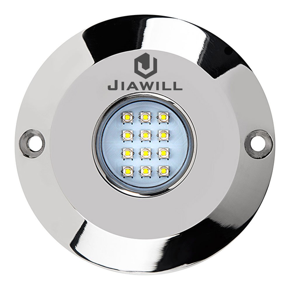 jiawill 60W Surface Mount Underwater Boat Lights 316L Stainless Steel with Internal Driver and Overheat Protection (Blue)
