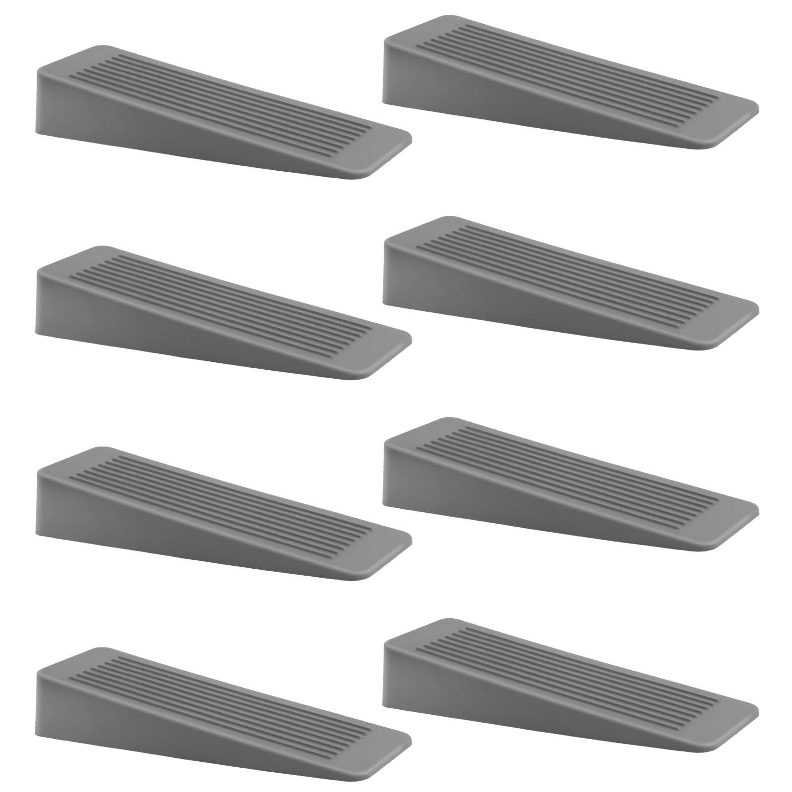 Rubber Door Stop 8 Pack, Door Stoppers for Floor, Door Stops Indoors, Door Wedge, Non-Slip Rubber Door Stopper, Door Wedges Indoors, Ideal for All Floor Types, Grey