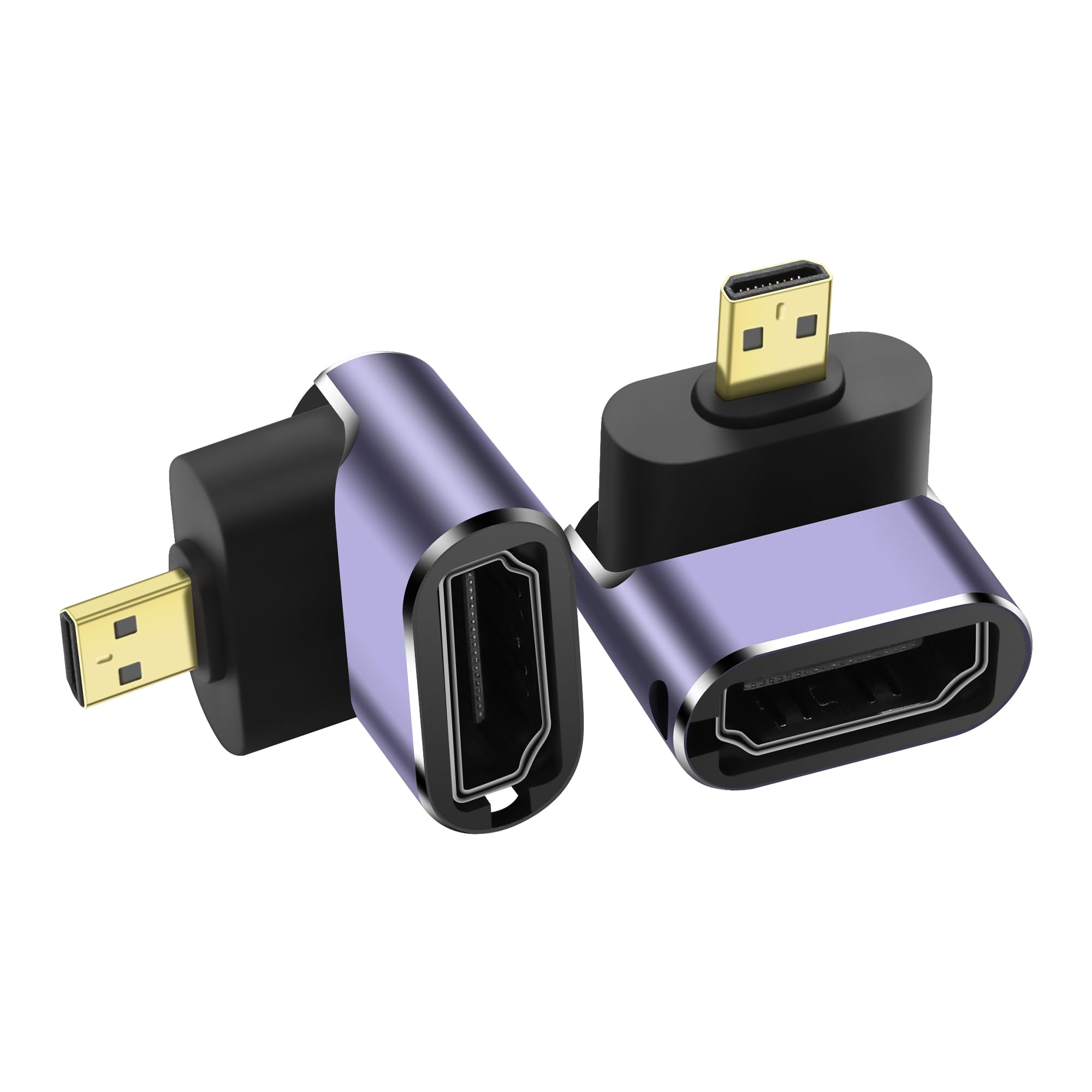 Photo 1 of PNGKNYOCN Right Angle 8K Micro HDMI Adapter,2-Pack 90 Degree Micro HDMI Male to HDMI 2.1 Female Bidirectional Connector Converter Support 8K@60Hz HDTV Up Bend
