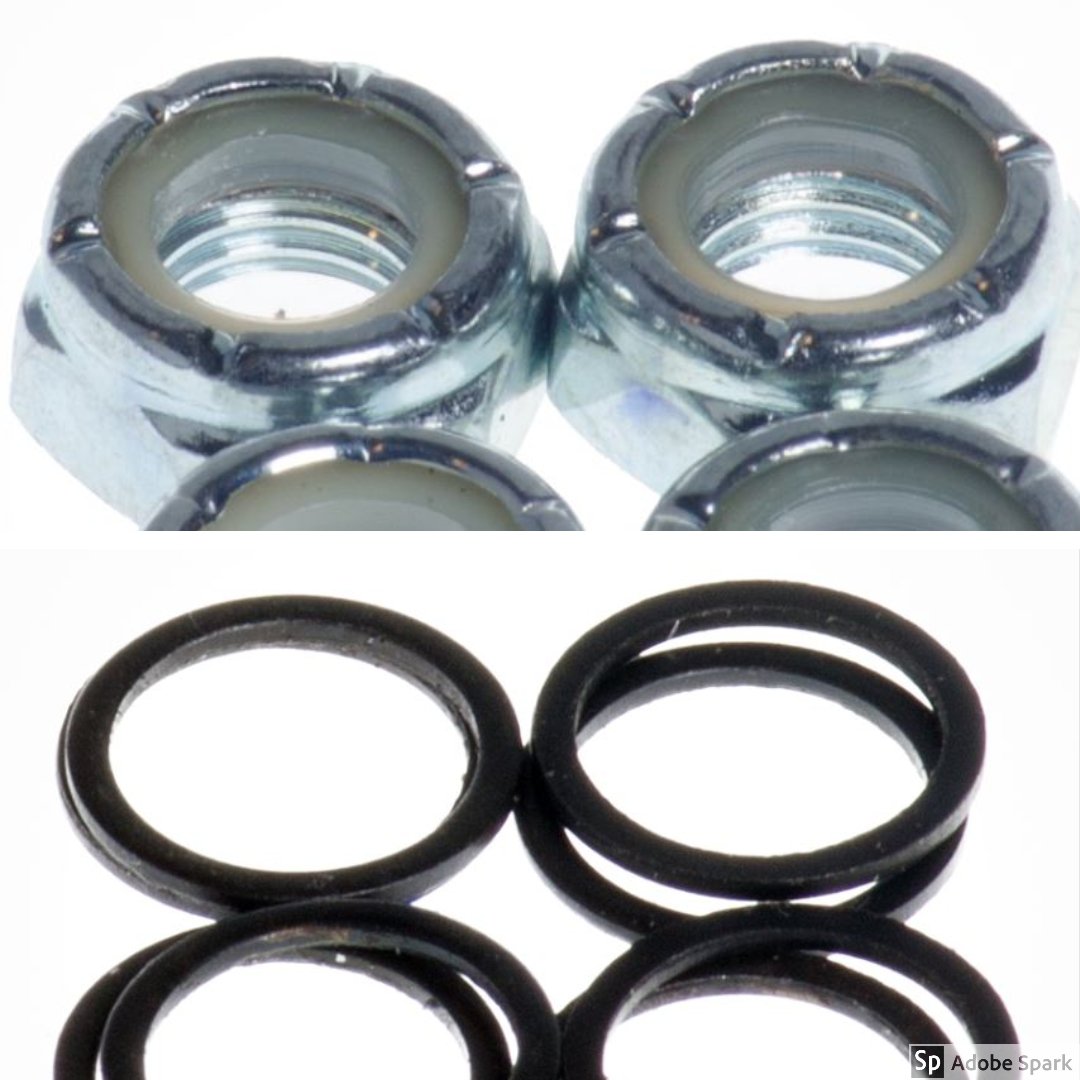 Dime Bag Hardware Skateboard Truck Axle Washers (Speed Rings) Nuts for Speed Bearing Performance