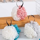 Omenluck 3Pcs Mesh Bath Shower Sponge Ball with Rope Handles Exfoliating Shower view 2