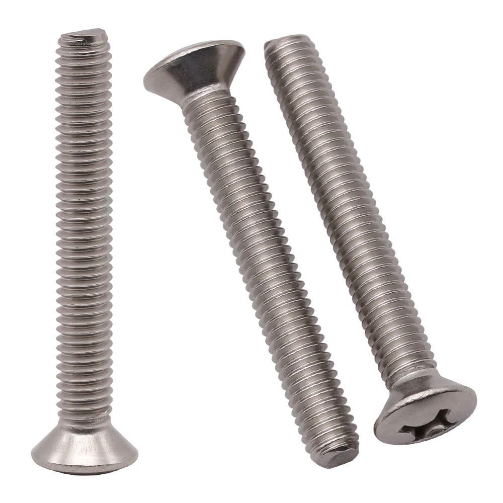 Photo 1 of #8-32 x 1-3/4 (50 pcs) Phillips Oval Head Machine Screws, 304 Stainless Steel 18-8, Raised Countersunk Fillister Head Screws for Cabinet Drawer Knob Pull Handle
