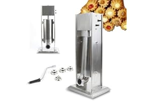Jiabailie Manual Churros Maker Machine,Stainless Steel Latin Fruit Machine,5L Commercial Churros Maker with 6 Nozzles,Spanish Donut Churrera Churro Maker Machine for Home Restaurant Vertical