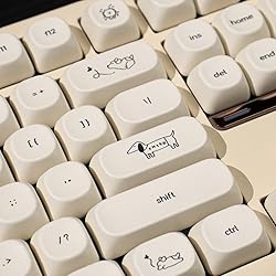 MOA Profile Cute Dog Keycaps, 124 Keys PBT Keycaps