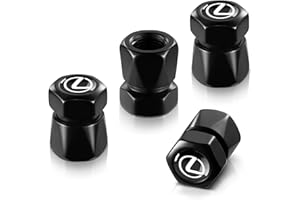 BFIVEANTE Metal Auto Tire Valve Stem Compatible with Lexus GS NX RX GX RC ES UX LX LS Trim Accessories 4pcs Black