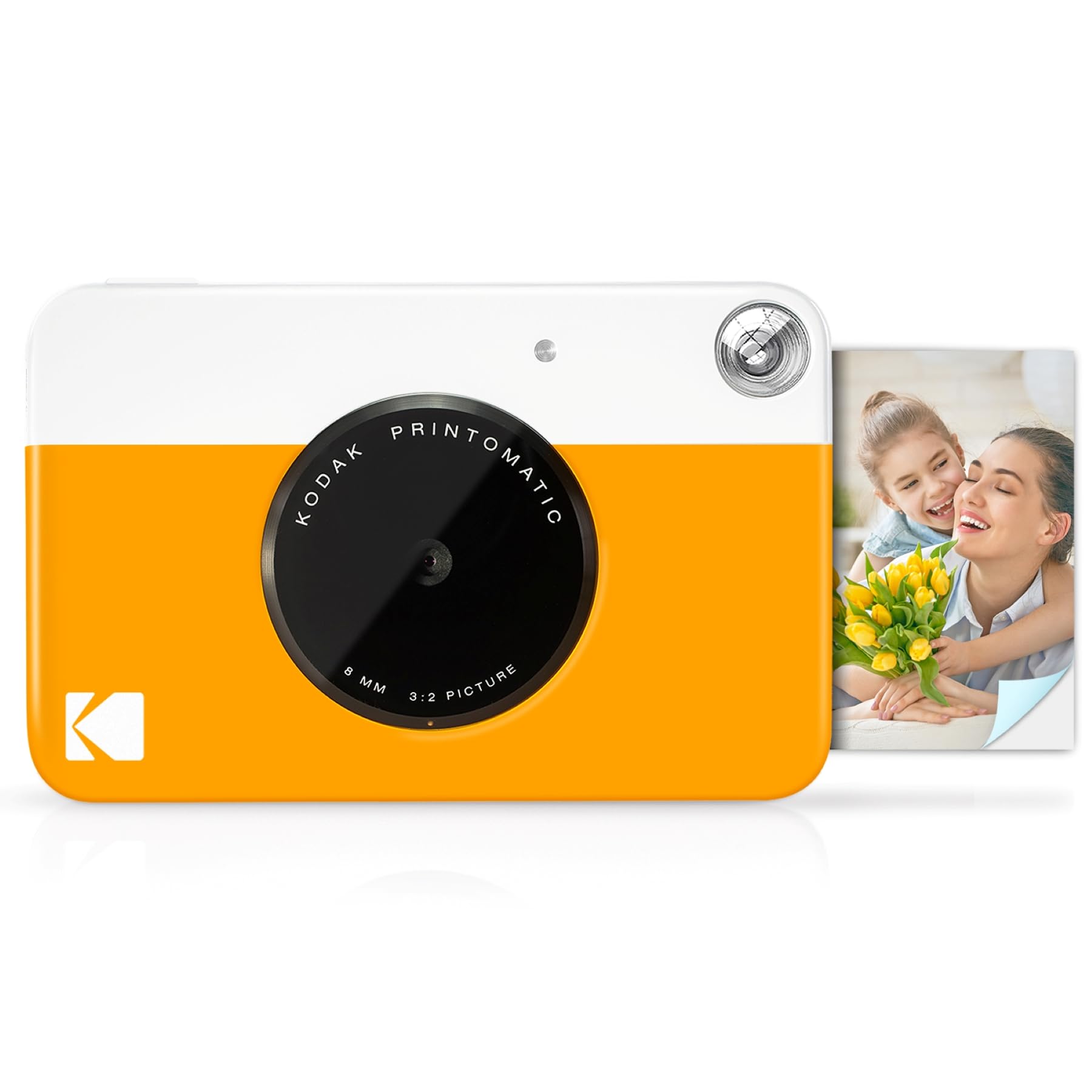 KODAK Printomatic Full-Color Instant Print Digital Camera, Zink 2x3" (5.1x7.5 cm) Sticky-Back Photo Paper, 5MP, Portable, Creative Fun Gift for Birthday, Christmas, Holiday, Yellow