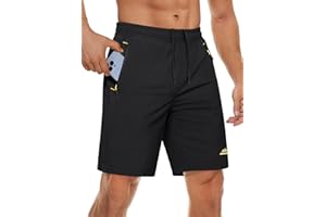 MAGCOMSEN Men's Athletic Running Shorts 9" Quick Dry Lightweight Sport Workout Hiking Gym Shorts with Zipper Pockets