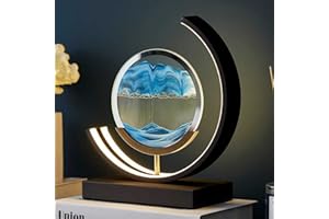 DDTP Moving Sand Art Sandscape,3D Table Lamp,Bedside Lamp,360° Rotate Deep Sea Moving Sand Art Picture Sandscapes in Motion O
