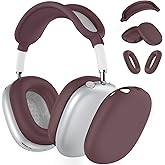 Silicone Case Cover for AirPods Max Headphones,Ear Pad Case Cover/Ear Cups Cover/Headband Cover for AirPods Max (USB-C/Lightning)(2024/2020),Soft Silicone Accessories for Apple AirPods Max, Burgundy