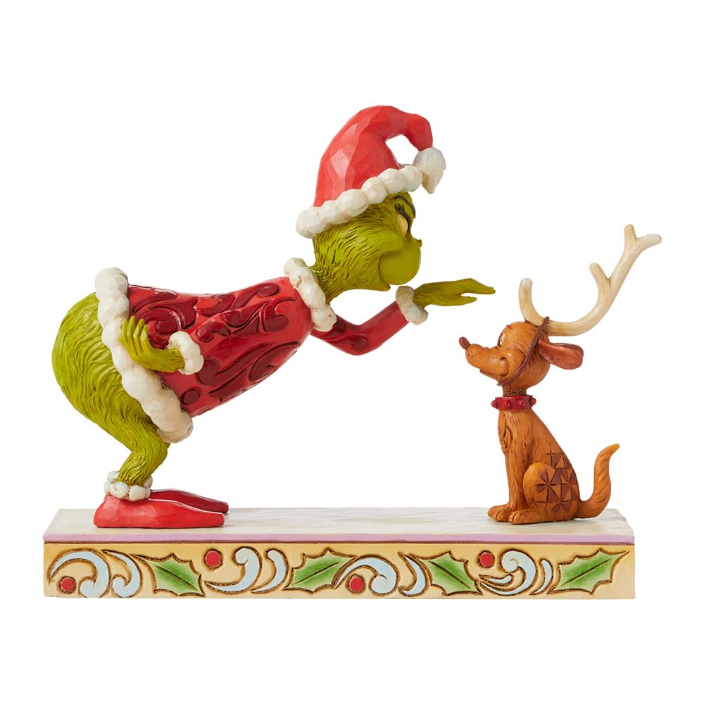 Enesco Jim Shore The Grinch Grinch Patting Max Figurine 6008889