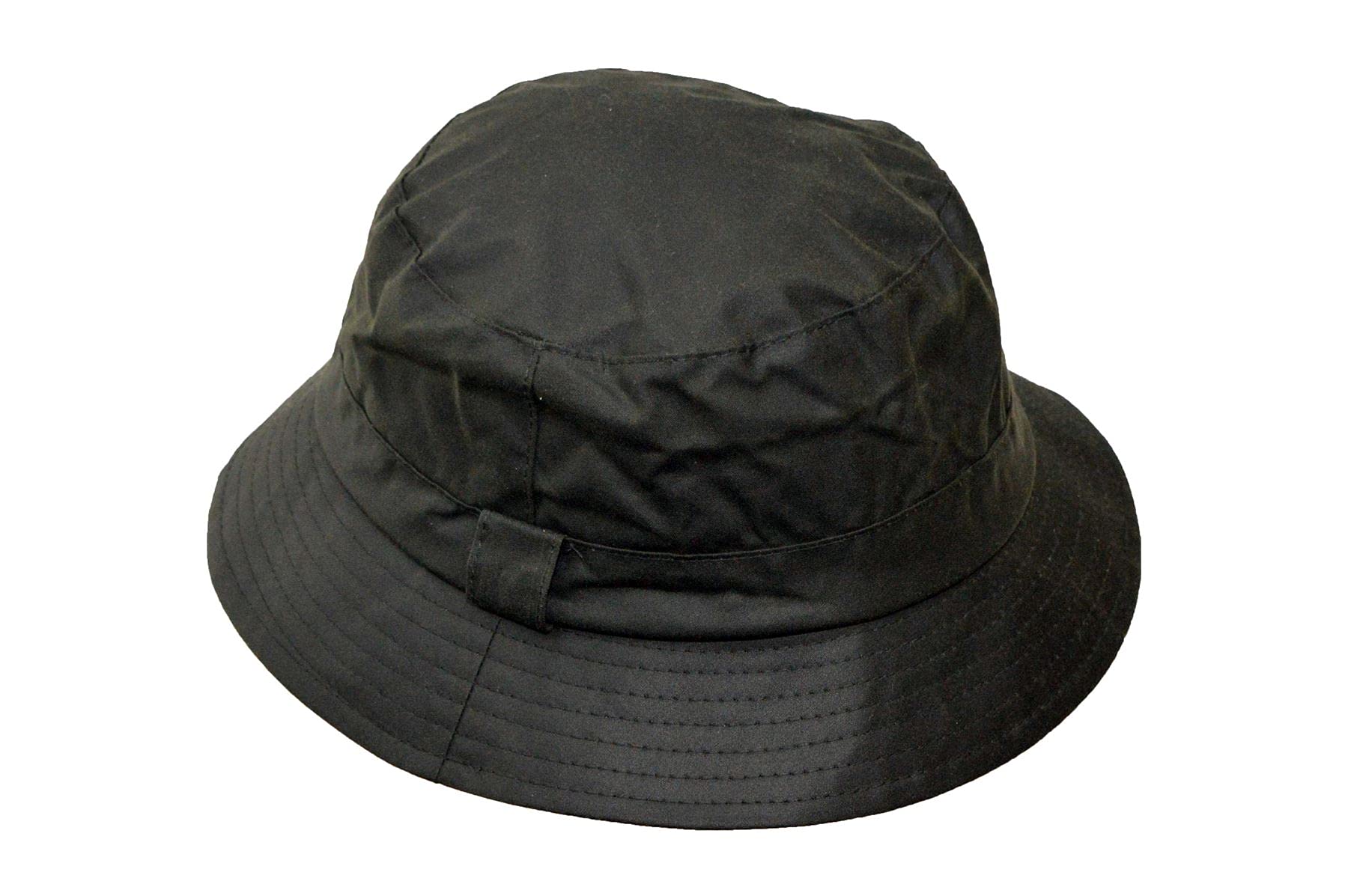 WALKER AND HAWKES - Olive 100% British Waxed Cotton Millerain Fabric Hanford Bucket Hat Unisex - Olive - XL (60cm)