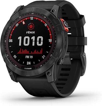 Garmin fenix 7X Solar Multisport GPS Watch Slate Grey Black Band Renewed