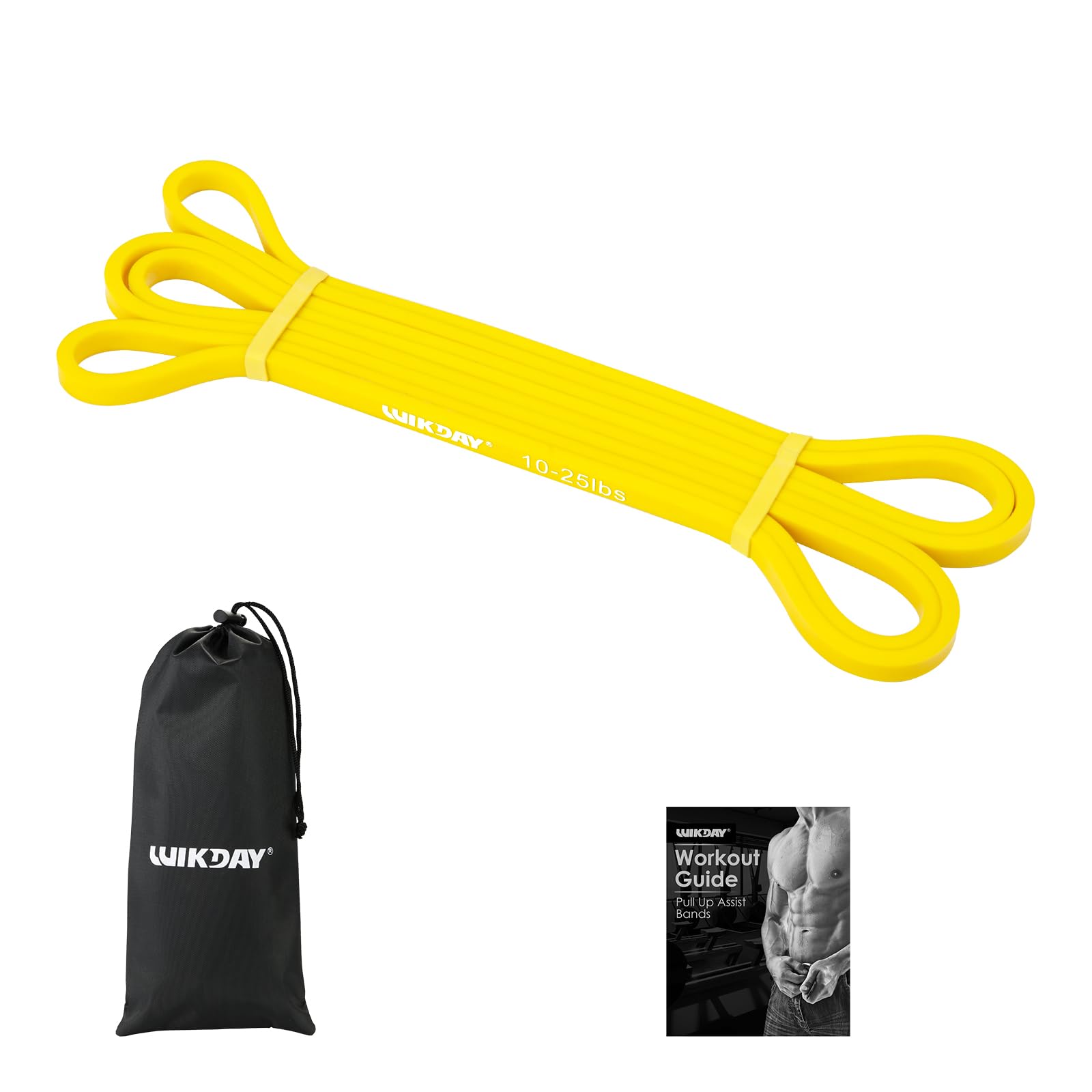 Photo 1 of WIKDAY Resistance Bands for Working Out, Exercise Bands, Workout Bands, Pull Up Assistance Bands for Body Stretching Training Physical Therapy Muscle Training for Men & Women Yellow (10-25 lbs)
