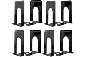 Book Ends, Heavy Duty Bookends to Hold Books, Metal Bookends for Home Office Decorative, Book Ends for Heavy Books/Movies/CDs