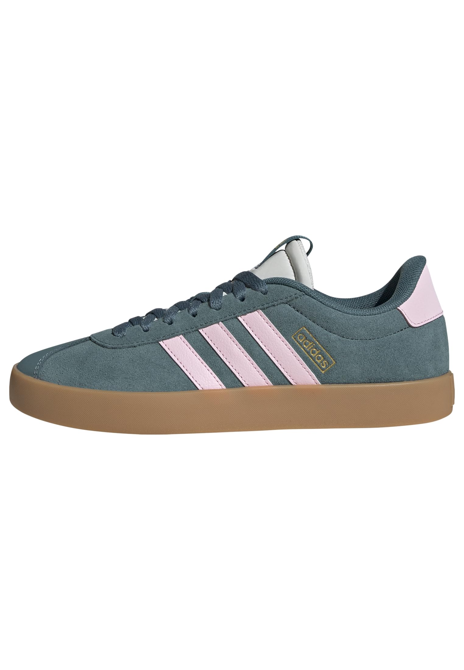 Adidas Women's VL Court 3.0, Preloved Teal/Clear Pink/Gold Metallic, 5.5 Image
