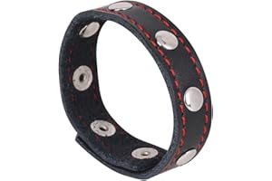 ACSUSS Men's Adjustable PU Leather Penis Ring Cock Enhancement Ring Strap