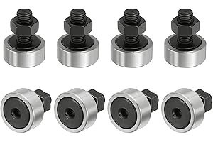 uxcell 8pcs CF12-1 Cam Follower KR32 Needle Roller Bearing, Chrome Steel Track Runner Bearings, 32mm Roller Diameter, M12x1.5