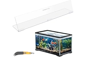 Sieral Aquarium Polycarbonate Canopy Set 15.37 x 7.63 x 0.12 Inch for 5 Gallon Without Center Brace Aquariums Cover Fish Tank Lid with a Hook Knife, Clear