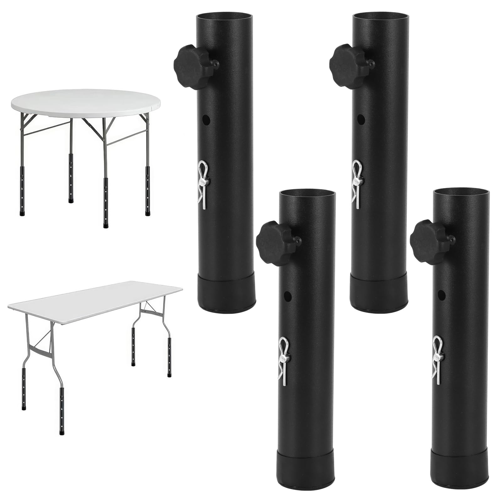 Kinberry 4 Pcs Adjustable Table Legs,Carbon Steel Desk Leg,Adjustable Height 0-20mm TableLegs,Folding Office Leg for Desk/Sofa/Furniture/Cupboard/Table/Bed/Cabinets Adjustable Feet Legs