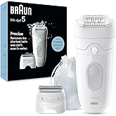 Braun Silk-épil 5 Epilator, Hair Removal Device, Women Shaver & Trimmer, Wet and Dry, Includes Shaver Head and Trimmer Comb, SE5-041, Grey