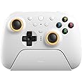 8Bitdo Ultimate 2 Wireless Gaming Controller with TMR Joysticks, Switchable Hall Effect/Tactile Triggers, 8Speed Wireless Tech, Charging Dock, RGB Fire Ring for PC & Android - White