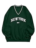 Remidoo Womens New York Embroidered V Neck