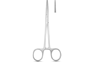 BOUJEE TRENDS Hemostat Crile Forceps 5.5" Versatile Fishing Pliers Forceps, Stainless Steel, Multipurpose General Use Piercing Tweezer Long Serrated Jaws, Locking Mechanism, and Lightweight Design (1, Straight)