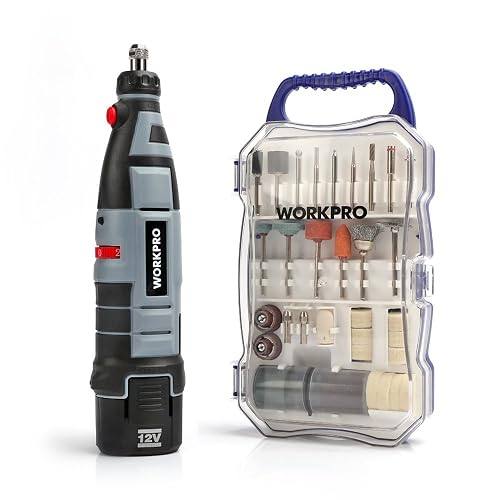 WORKPRO Cordless Rotary Tool Kit Variable Speed 12V Li-Ion Battery ...
