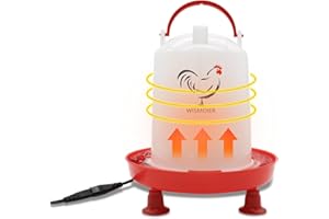 WISMOIER 3L Heated Chicken Waterer for Winter Automatic Chicken Water Heater with Leg Support,35W BPA-Free Poultry Waterer Auto-Fill Heated Watering System for Chicken Coop