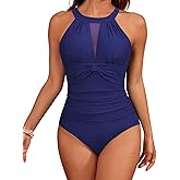 Century Star One Piece Swimsuit Womens 2025 Tummy Control Bathing Suit Mesh Flattering One Piece Swimsuits
