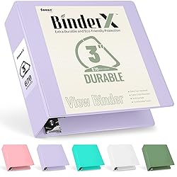 Sooez BinderX Extra Durable 3 Inch 3 Ring