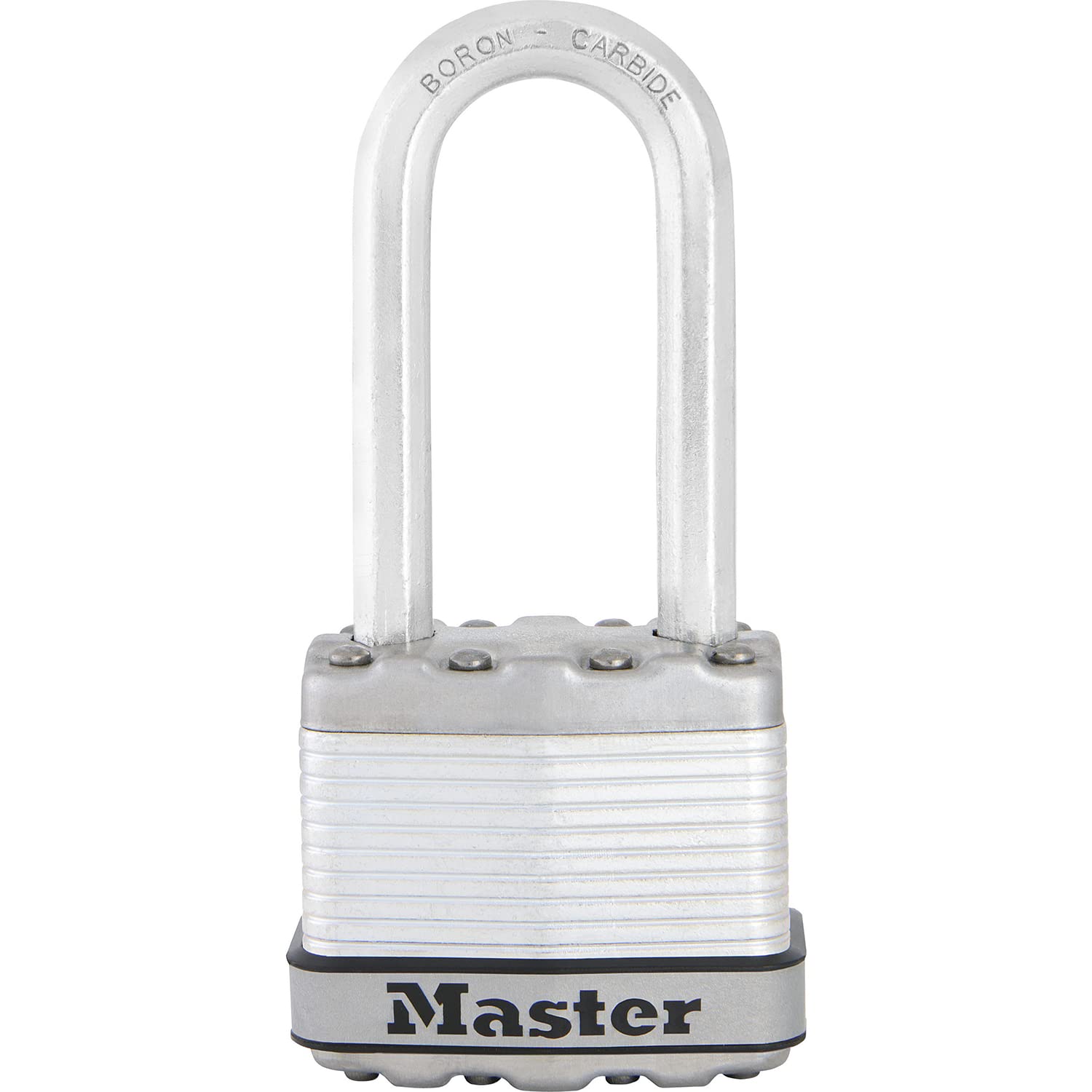 MASTER LOCK Heavy Duty Padlock, Security Level 8/10, Keyed, Laminated Steel, Weatherproof, Long Shackle — image 1