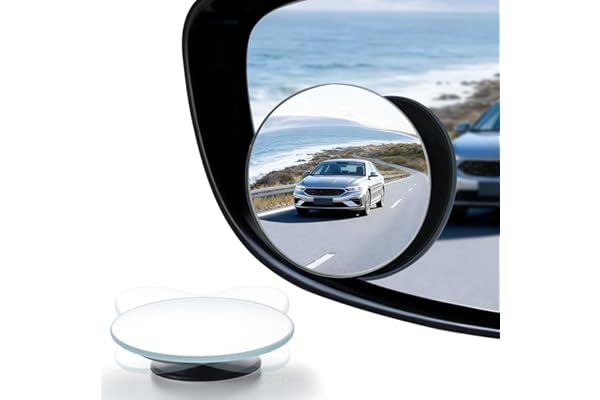 LivTee Blind Spot Mirror, 2" Round HD Glass Frameless Convex Rear View Mirrors Exterior Accessories with Wide Angle Adjustable Stick for Car SUV and Trucks, Pack of 2