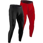 DEVOPS 2 or 3 Pack Men's Thermal Compression Pants, Athletic Leggings Base Layer Bottoms
