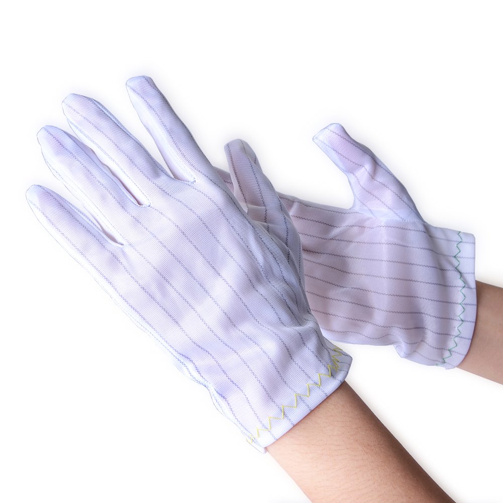 Aituo 3 Pair Stripe Anti Static Gloves for Computer/Electronic/Working/Repairing Safe Gloves (Meidum)