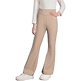 blibean Tween Girls Flare Leggings High Waisted Yoga Dance Pants with Pockets Size 6-15 Years