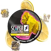Scooper Energy Iced Tea Lemon | Extra Strong 80mg Caffeine | Energy Pouches Sugarfree | 12 Pouches