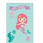Edition Seidel Premium Birthday Card with Envelope Happy Birthday Greeting Card For Girls 1 2 3 4 5 6 Meermaid (G2938 SW022)