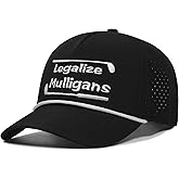 Clatnew Funny Golf Hats Funny Golf Gifts for Men,Golf Rope Hat for Men,Legalize Mulligans - Black/White