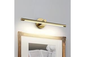 JUSHENG LED Picture Light for Paintings Gold Hard-Wired Connection Gallery Lighting Fixtures Dimmable Modern LED Picture Lights Artwork Display Lighting 24.21'' Inch 12W 3000K Warm White