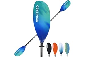 WONITAGO Kayak Paddle Carbon Fiber Shaft and Reinforced Nylon Blade, Adjustable Kayaking Oars, 3 Piece, 230-250 cm/90-98 Inches,210-230 cm/82-90 inches