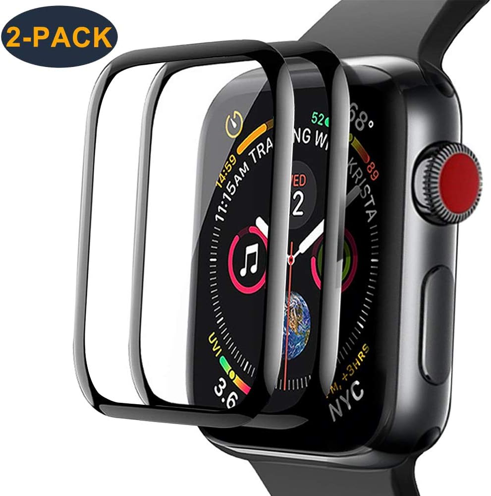 Myada Compatible for Apple Watch Screen Protector 38mm iWatch Full Screen Curved Edge Anti Scratch HD Clear Film 3D Full Coverage Tempered Glass Screen Protector for iWatch Series 3/2/1 38mm (2 PACK)
