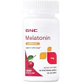 GNC Melatonin 1mg - Cherry, Supports Restful Sleep, 120 Lozenges | Slow Dissolving Formula, Sodium Free, Gluten-Free, Free of Sugar, Artificial Colors, Flavors and Preservatives