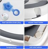 Glenmore Baby Bath Tub Foldable Collapsible with Cushion Anti-Slip Grey view 7