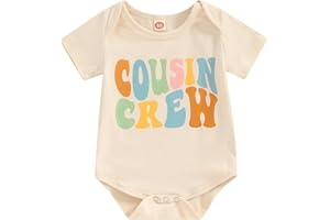 YOKJZJD Cousin Crew Family Matching Outfits Newborn Toddler Baby Boy Girl Short Sleeve Romper T-Shirt Tops Summer Clothes
