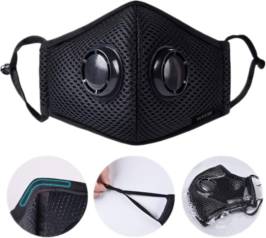 HOLIIBN Anti Pollution Face Mask with 5 Pieces N95/N99 Protection Air Mask Filters,Anti Smoke, Exhaust Gas, Dust, Pollen, Allergens,Hiking, Running, Walking, Cycling, Ski and Other Outdoor Activities