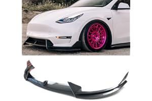 SOSEGA Front Bumper Lip 3Pcs Compatible with Tesla Model Y 2020-2023 Front Bumper Lip Splitter Spoiler (Model Y V Style,Carbon Fiber Print)
